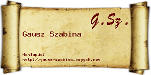 Gausz Szabina névjegykártya