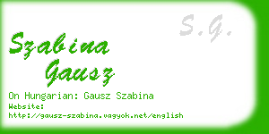 szabina gausz business card